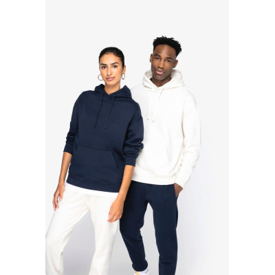 Sweatshirt eco-responsável com capuz e ombros descaídos cardada unissexo
