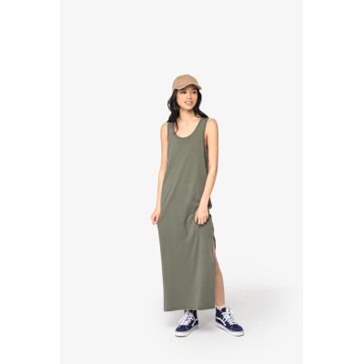 Vestido eco-responsável com aspecto lavado em jersey de senhora