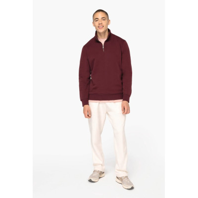 Sweatshirt eco-responsável gola subida 1/2 fecho de homem