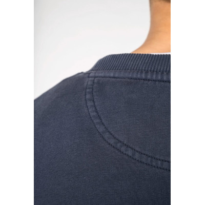 Sweatshirt eco-responsável decote redondo aspecto lavado oversize unissexo