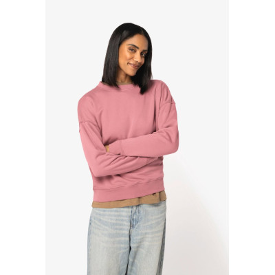 Sweatshirt eco-responsável decote redondo com ombros descaídos de senhora
