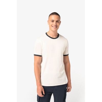 T-shirt ringer eco-responsável com contrastes e aspecto lavado de homem