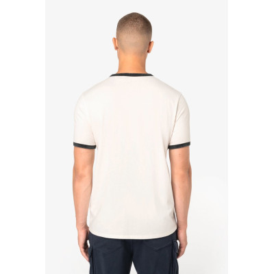T-shirt ringer eco-responsável com contrastes e aspecto lavado de homem