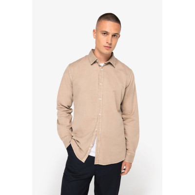 Camisa eco-responsável com aspecto lavado de homem
