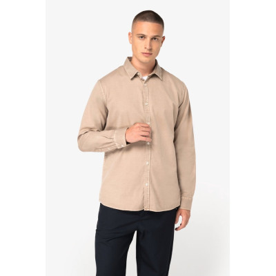 Camisa eco-responsável com aspecto lavado de homem