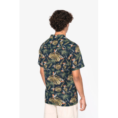 Camisa com padrão havaiano de homem