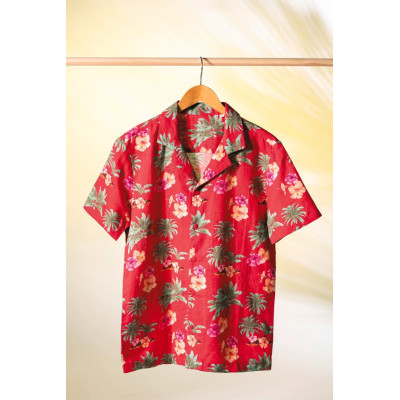 Camisa com padrão havaiano de homem