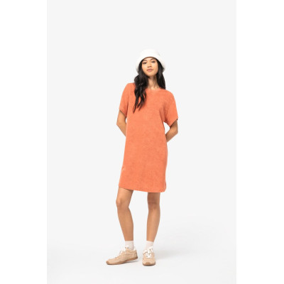 Eco-friendly ladies’ Terry Towel dropped shoulders t-shirt dress