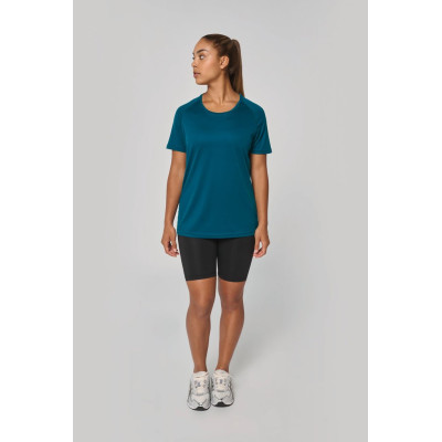 T-shirt de desporto de senhora de material reciclado com decote redondo