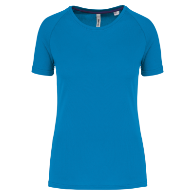 T-shirt de desporto de senhora de material reciclado com decote redondo