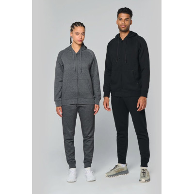 Unisex zipped fleece hoodie
