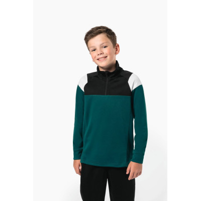 Kids zipped neck training top