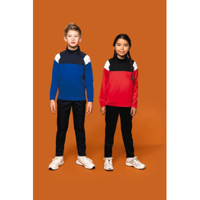 Kids zipped neck training top