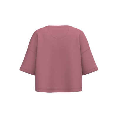 Ladies' short sleeve crew neck crop sweatshirt
