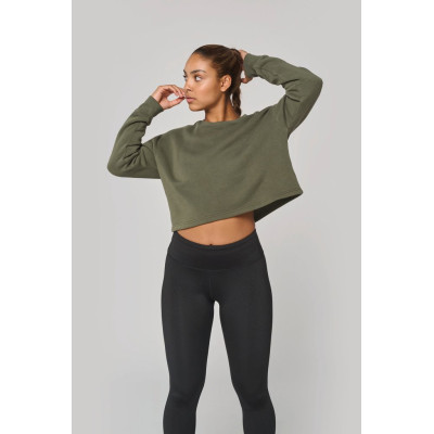 Ladies' crew neck crop sweatshirt