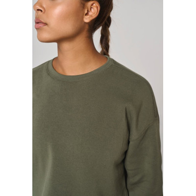 Sweatshirt “crop” com decote redondo de senhora