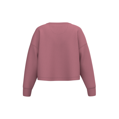 Sweatshirt “crop” com decote redondo de senhora