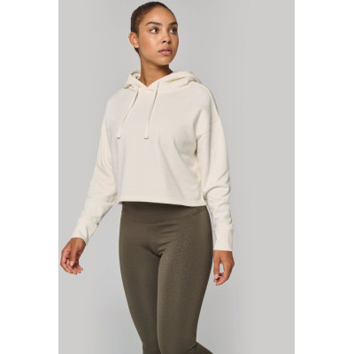 Sweatshirt “crop” com capuz de senhora