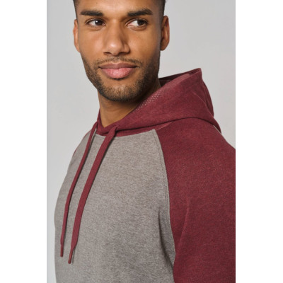 Sweatshirt com capuz bicolor de adulto