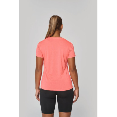 T-shirt de desporto de senhora Triblend com decote redondo