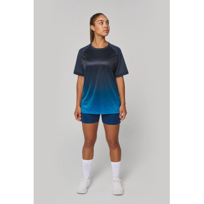 T-shirt multidesporto em poliéster sublimado unissexo