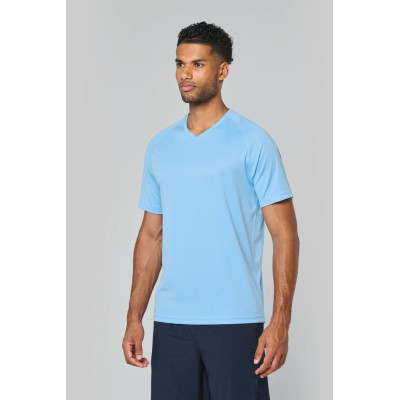 T-shirt de desporto de homem com decote V de manga curta