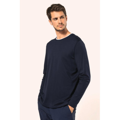 T-shirt Supima® decote redondo de manga comprida de homem