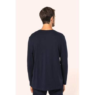 T-shirt Supima® decote V de manga comprida de homem