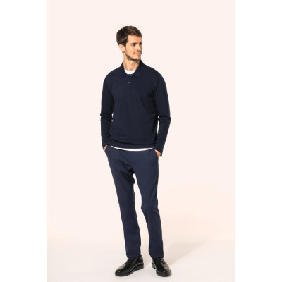 Polo Supima® de manga comprida de homem