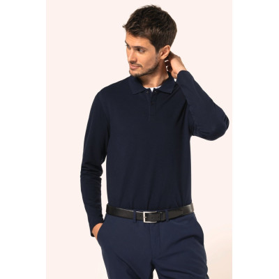 Polo Supima® de manga comprida de homem