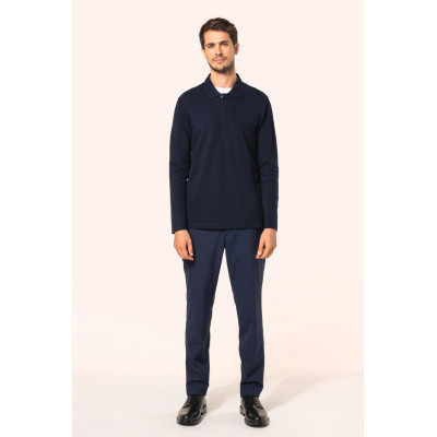 Polo Supima® de manga comprida de homem
