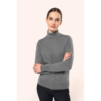 Camisola Merino de gola alta de senhora