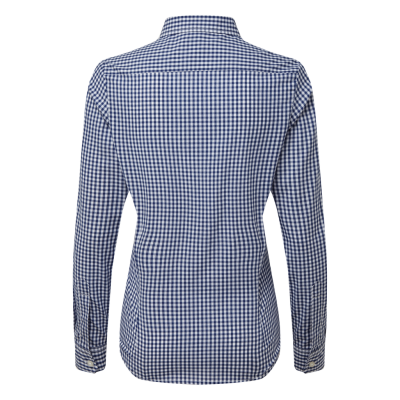 Large-check gingham shirt