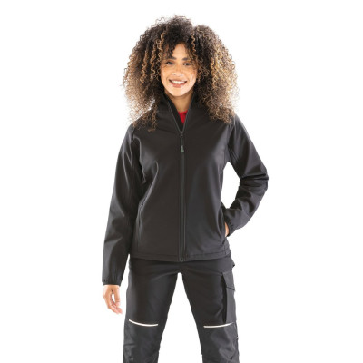 Blusão softshell reciclado 3 camadas com capuz de senhora