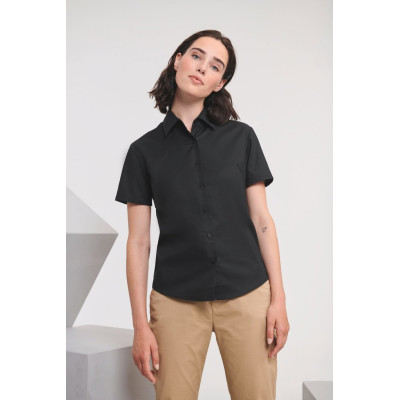 Camisa Oxford de senhora de manga curta
