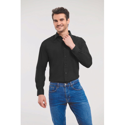 Men's Long-Sleeved Polycotton Poplin Shirt
