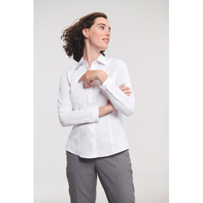 Camisa de senhora de manga comprida Herringbone