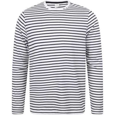T-shirt às riscas de manga comprida