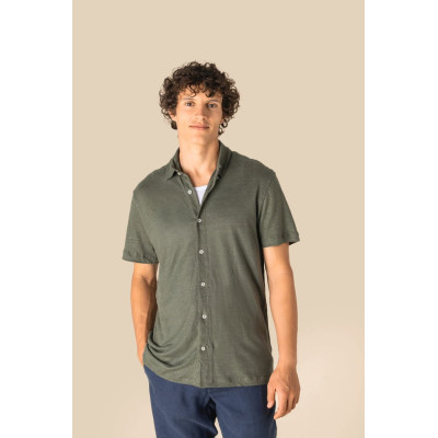 Men's Linen Short-sleeved Shirt