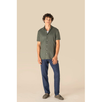 Men's Linen Short-sleeved Shirt
