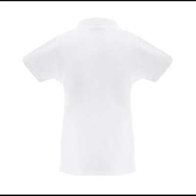 THC MONACO WOMEN WH. Women's short-sleeved polo shirt in carded cotton