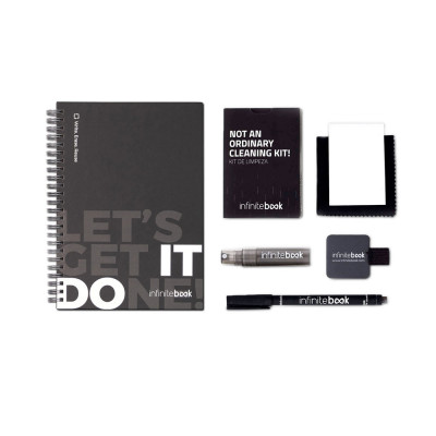 STARTER KIT INFINITEBOOK. Infinitebook kit with hardcover, 1 cleaning kit, 1 marker and 1 ballpoint holder