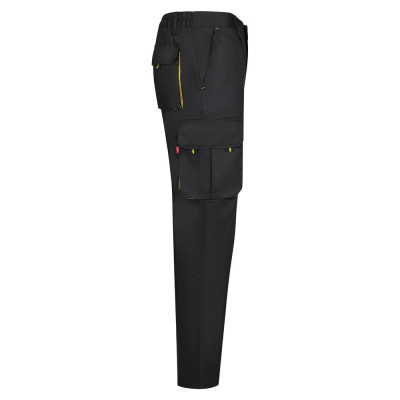 VL HYPNOS. Calças bicolor em sarja multibolsos (200g/m²), em algodão (35) e poliéster (65)