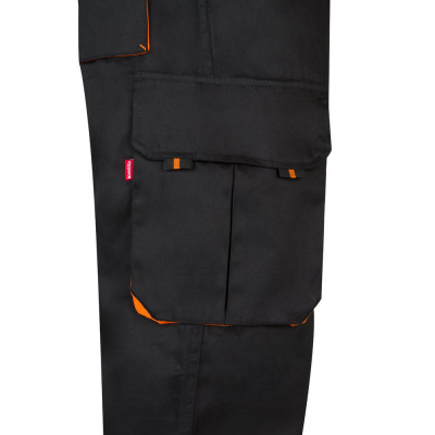 VL HYPNOS. Calças bicolor em sarja multibolsos (200g/m²), em algodão (35) e poliéster (65)