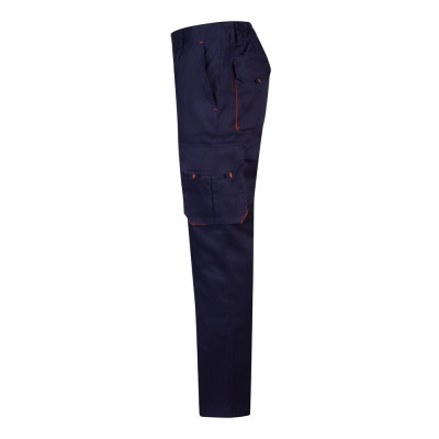 VL HYPNOS. Calças bicolor em sarja multibolsos (200g/m²), em algodão (35) e poliéster (65)