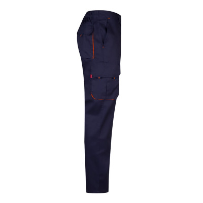 VL HYPNOS. Calças bicolor em sarja multibolsos (200g/m²), em algodão (35) e poliéster (65)