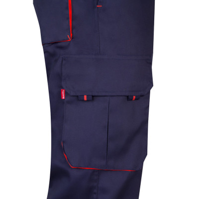 VL HYPNOS. Calças bicolor em sarja multibolsos (200g/m²), em algodão (35) e poliéster (65)