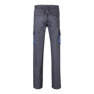 VL HYPNOS. Calças bicolor em sarja multibolsos (200g/m²), em algodão (35) e poliéster (65)