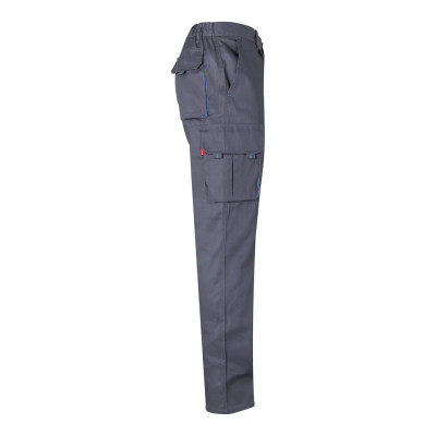 VL HYPNOS. Calças bicolor em sarja multibolsos (200g/m²), em algodão (35) e poliéster (65)