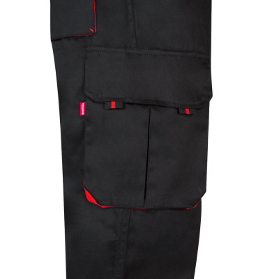 VL HYPNOS. Calças bicolor em sarja multibolsos (200g/m²), em algodão (35) e poliéster (65)